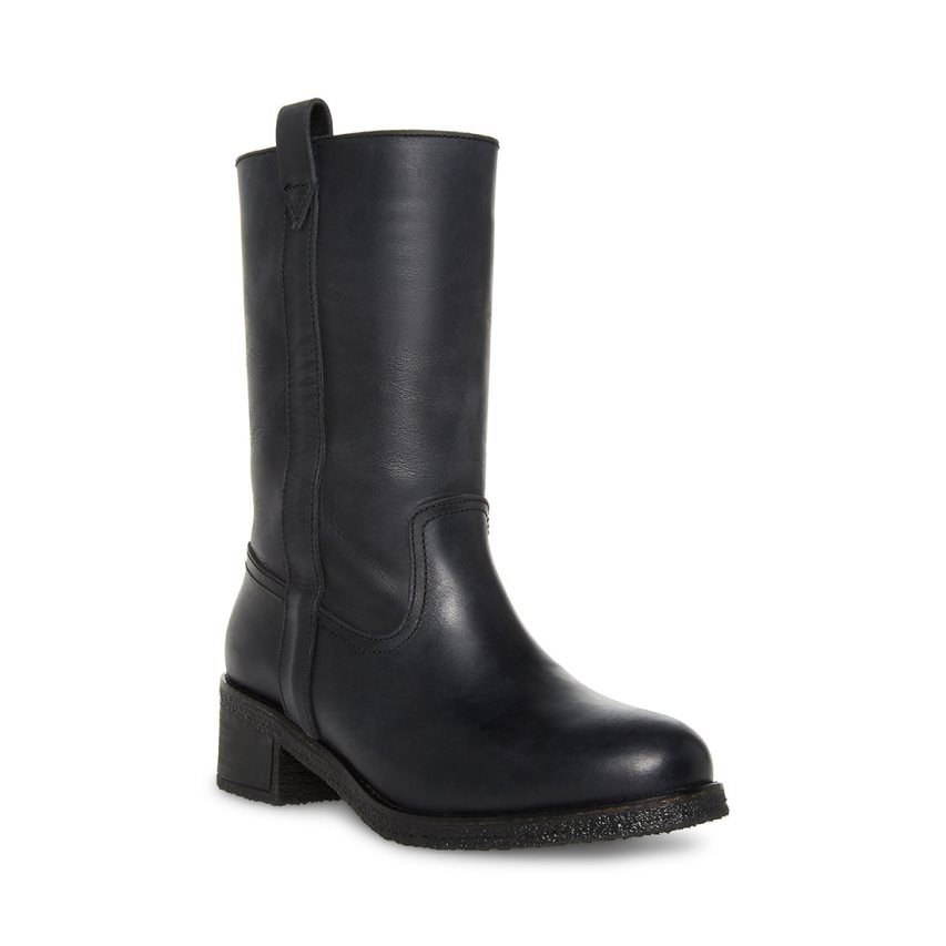 Botas Altas Steve Madden Winny Cuero Mujer Negras | ES GIS810